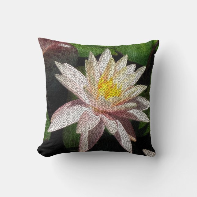Coussin de jet en mosaïque de nénuphar (Recto)