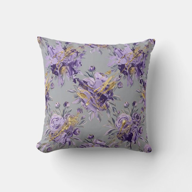Coussin de jet en renoncule lavande (Recto)