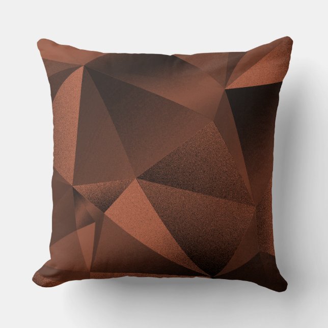 Coussin de jet en terre cuite à facettes géométriq (Recto)