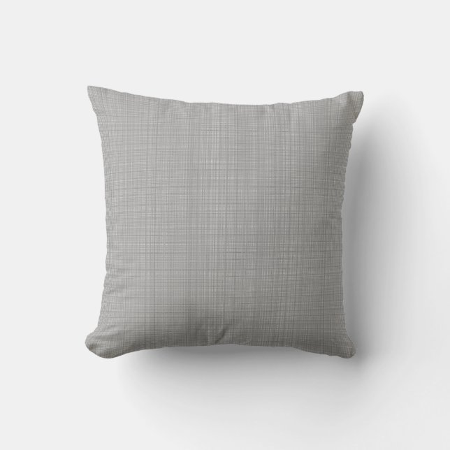 Coussin de jet en tissu à carreaux gris pierre (Recto)