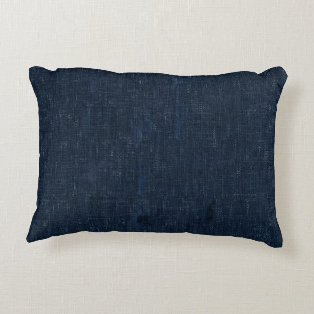 Coussin de jet en tissu de champ indigo inspiré du (Dos)