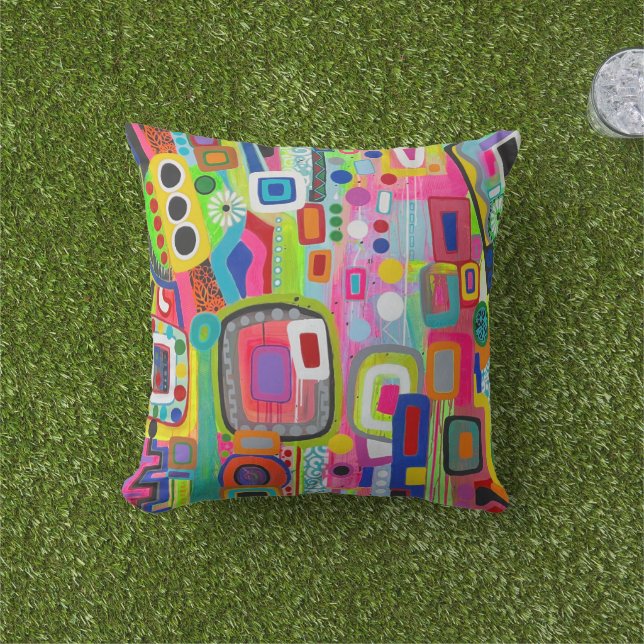 Coussin de jet extérieur 16 x 16 Happy Place (Herbe)