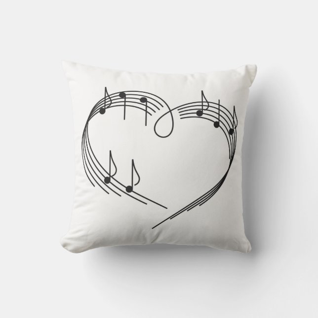 Coussin de jet extérieur Music Heart (Recto)