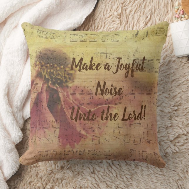 Coussin de jet Faites un bruit joyeux au Seigneur  (Couverture)
