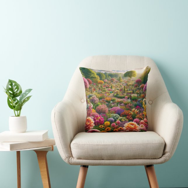 Coussin de jet fantaisie de jardin de fleurs (Chaise)