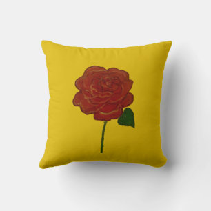 Coussin de jet Festif Rose Rouge & Jaune