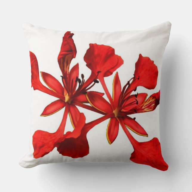 Coussin de jet Fleur de Poinciana royal (Recto)