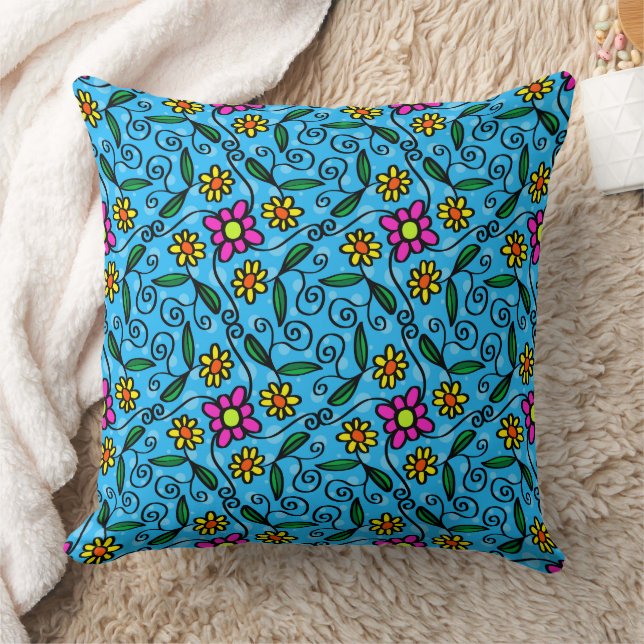 Coussin de jet floral abstrait (Couverture)