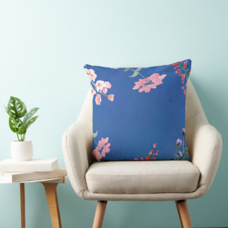 coussin de jet floral aquarelle