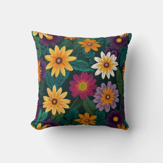 Coussin de jet floral élégant (Recto)
