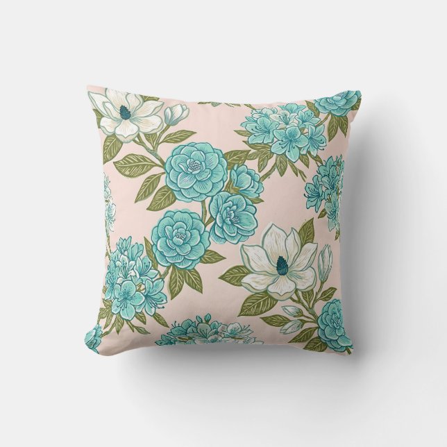 Coussin de jet floral Magnolia (Recto)