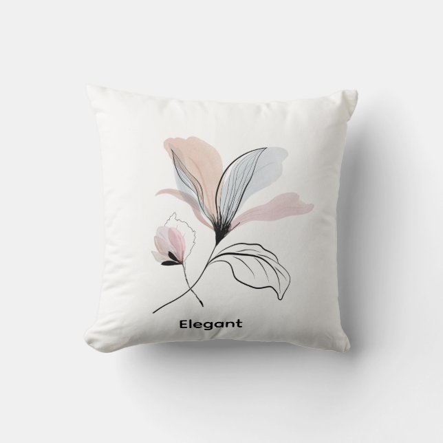  Coussin de jet floral personnalisable à l'aquarel (Recto)