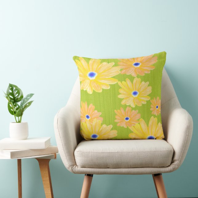  Coussin de jet floral pour jardin jaune (Chaise)
