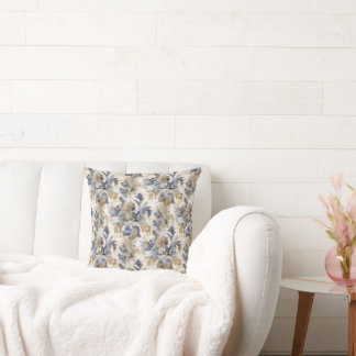 Coussin de jet floral printanier pictural