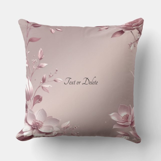 Coussin de jet floral rose délicat (Recto)