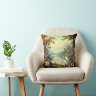 Coussin de jet floral vintage – Fleur rétro élégan
