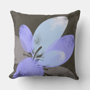 Coussin de jet floral violet – Fleur minimaliste m