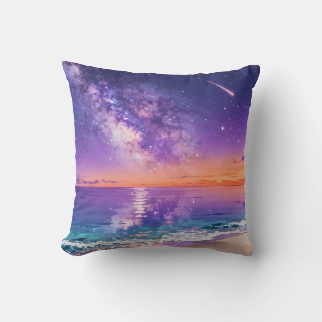 Coussin de jet Galaxie Coucher de soleil sur la pl (Recto)