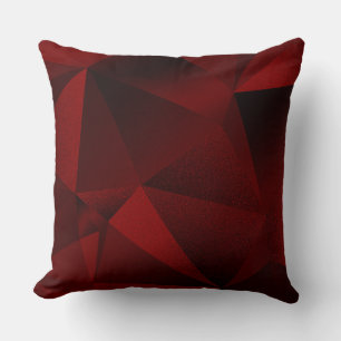 Coussin de jet géométrique facetté diamant cramois