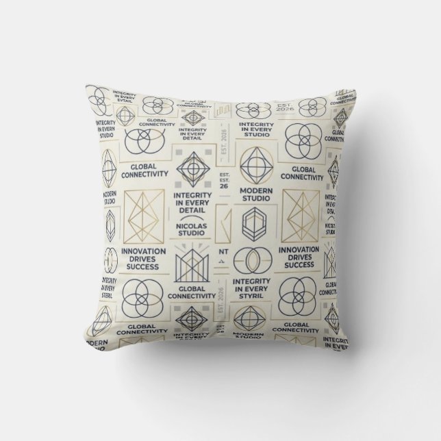 Coussin de jet géométrique moderne (Recto)