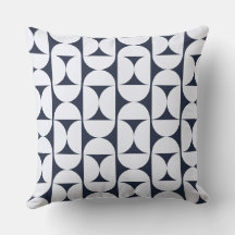 Coussin de jet géométrique Navy moderne