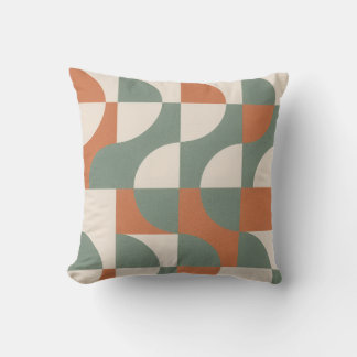 Coussin de jet géométrique rétro moderne