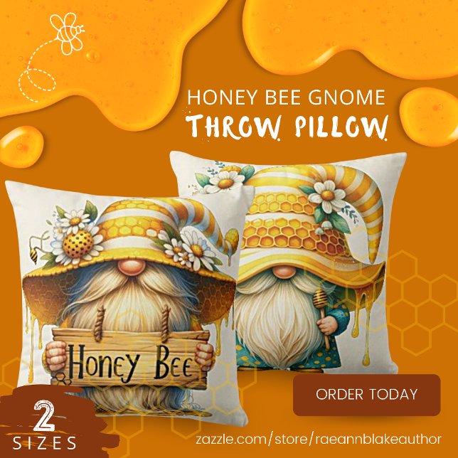 Coussin de jet Gnome Abeille à Miel (Créateur téléchargé)