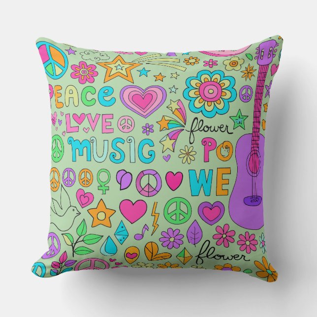 Coussin de jet Groovy Coloré - Maison & Vie  (Recto)