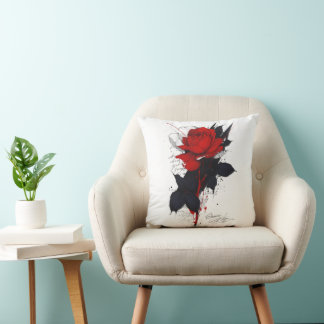 Coussin de jet grunge rose rouge