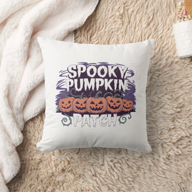 Coussin de jet Halloween Patch de citrouille effra (Couverture)
