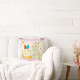 Coussin de jet Happy Easter Bunny