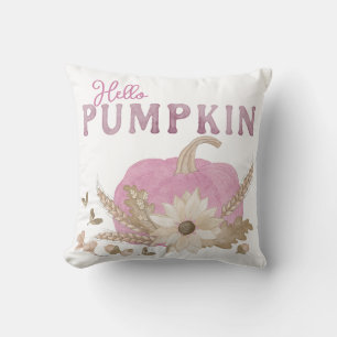 Coussin de jet Hello Pumpkin Rose pour la décorati