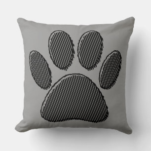 Coussin de jet imprimé empreinte de patte de chiot