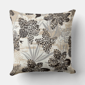 Coussin de jet imprimé léopard floral | Botanique