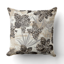 Coussin de jet imprimé léopard floral | Botanique