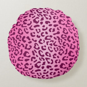 Coussin de jet imprimé léopard rose élégant
