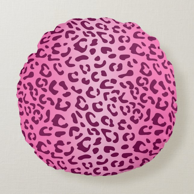 Coussin de jet imprimé léopard rose élégant (Devant)