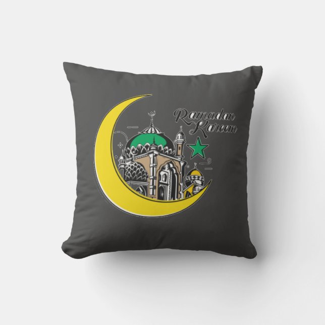 Coussin de jet islamique Ramadan Kareem (Recto)