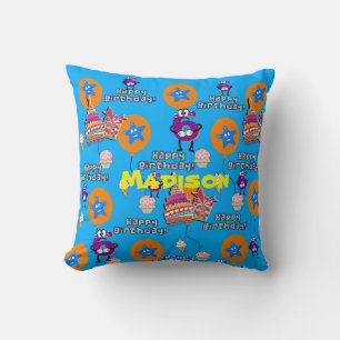 Coussin de jet, Joyeux 6ème Anniversaire Bleu