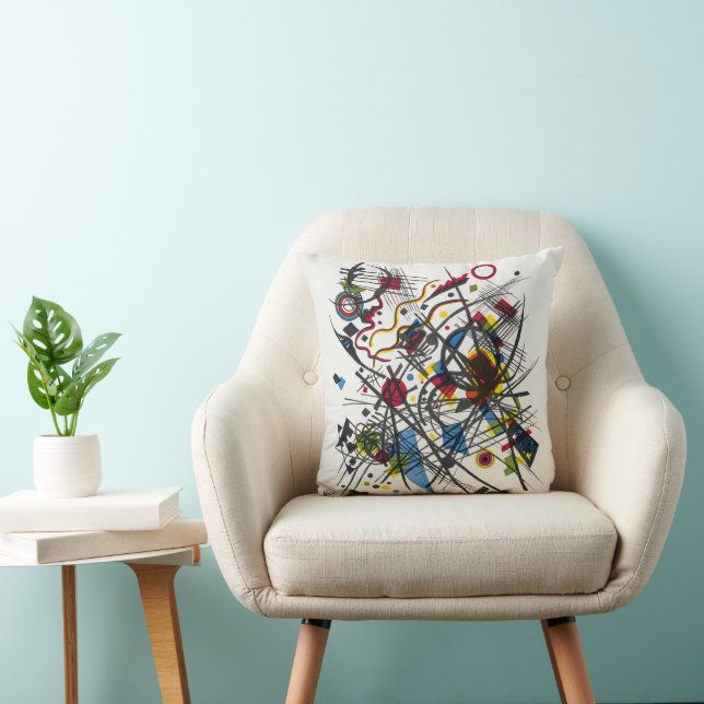 Coussin de jet Kandinsky Style Art Abstrait Fin (Chaise)