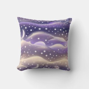 Coussin de jet - Lune céleste crème de lilas