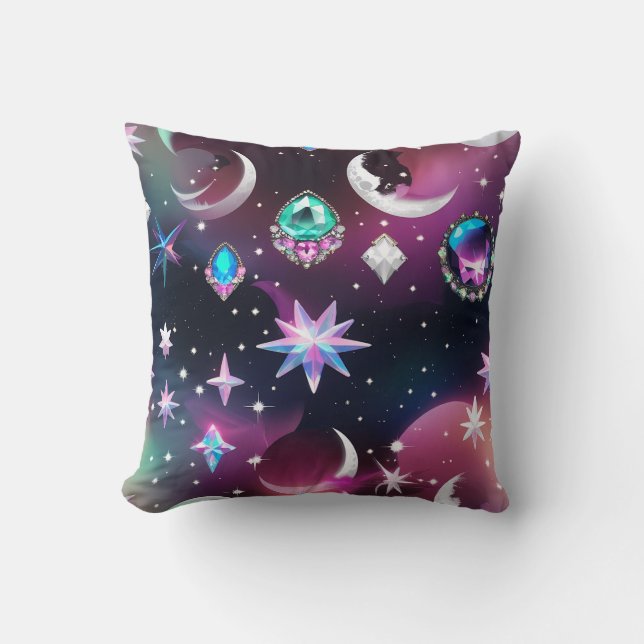 Coussin de jet - Lune céleste Tourmaline Opale (Recto)