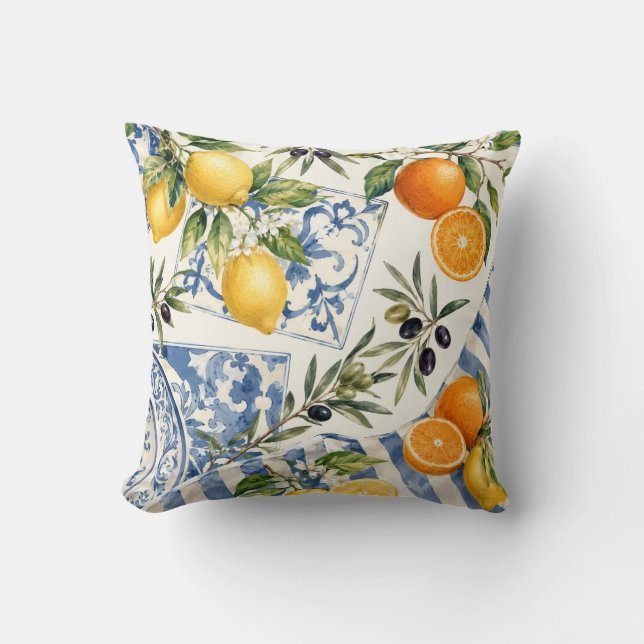 Coussin de jet Méditerranéen Citrus (Recto)