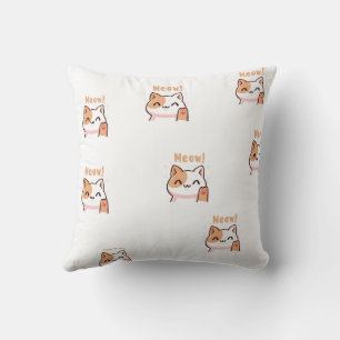 Coussin de jet mignon chat Meow Coussin kawaii c