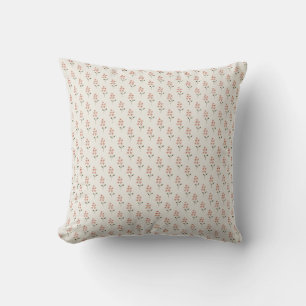 Coussin de jet minimaliste à motif floral rose