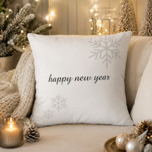 Coussin de jet minimaliste flocon de neige Bonne A