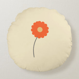 Coussin de jet minimaliste rétro à motif floral