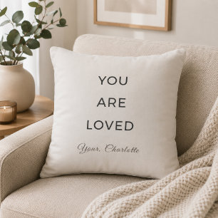 Coussin de jet minimaliste Vous êtes aimé Neutre