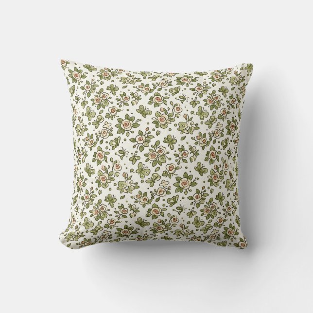 Coussin de jet Moss Rose Kawaii Cuties (Recto)