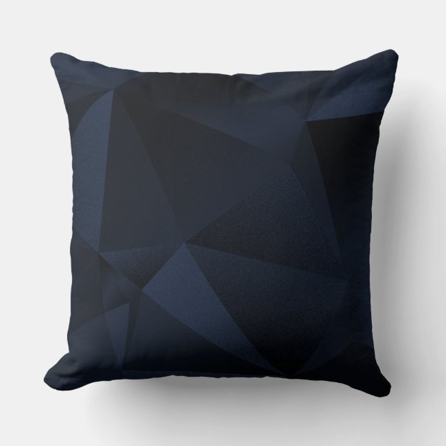 Coussin de jet Navy Facetté Géométrique Diamant (Recto)
